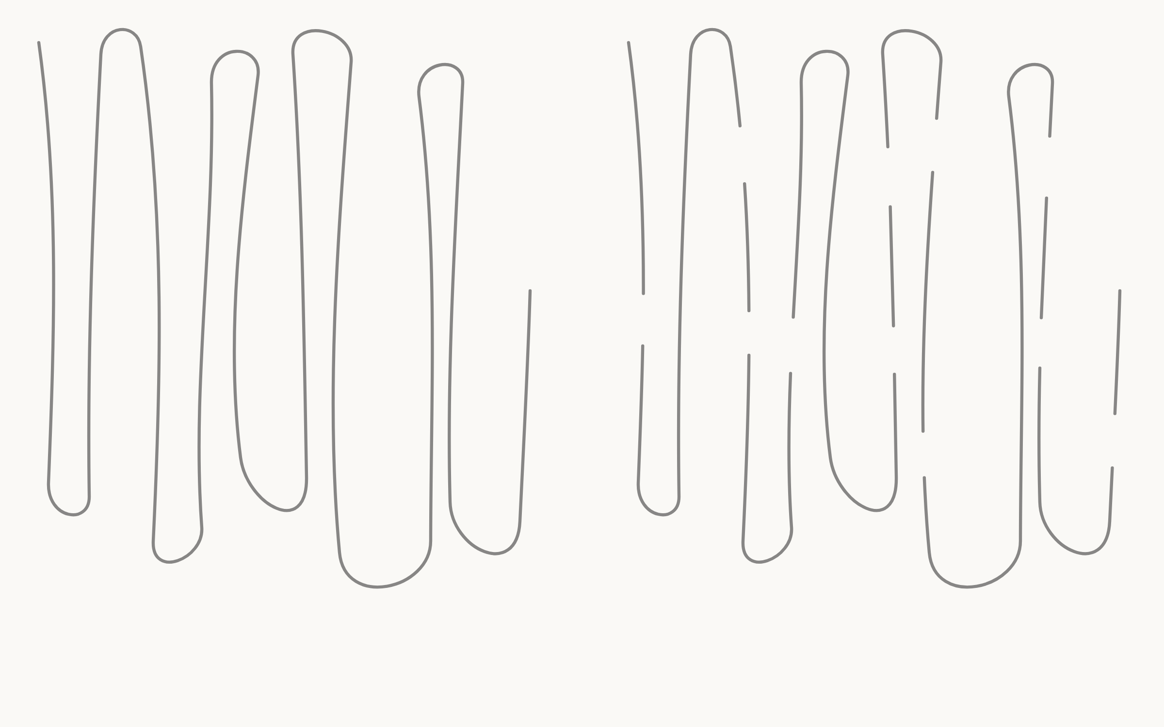 A drawing of one thread folded down a page, and beside it the same thread with the same folds, cut in a number of places. Nothing was added between the two and nothing taken away; the second differs from the first only in how many places it stops. It stands for the difference the passage beside it draws — between answering a revision once, and answering it where its parts are.